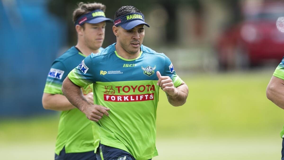 Raiders recruit Jamal Fogarty will start against Manly. Picture: Keegan Carroll