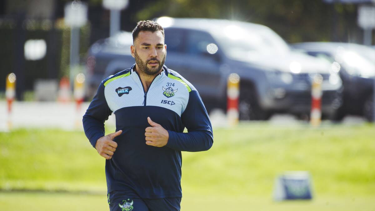 The Raiders could recall Ryan James from his two-game loan to the Bulldogs early if they need to. Picture: Dion Georgopoulos