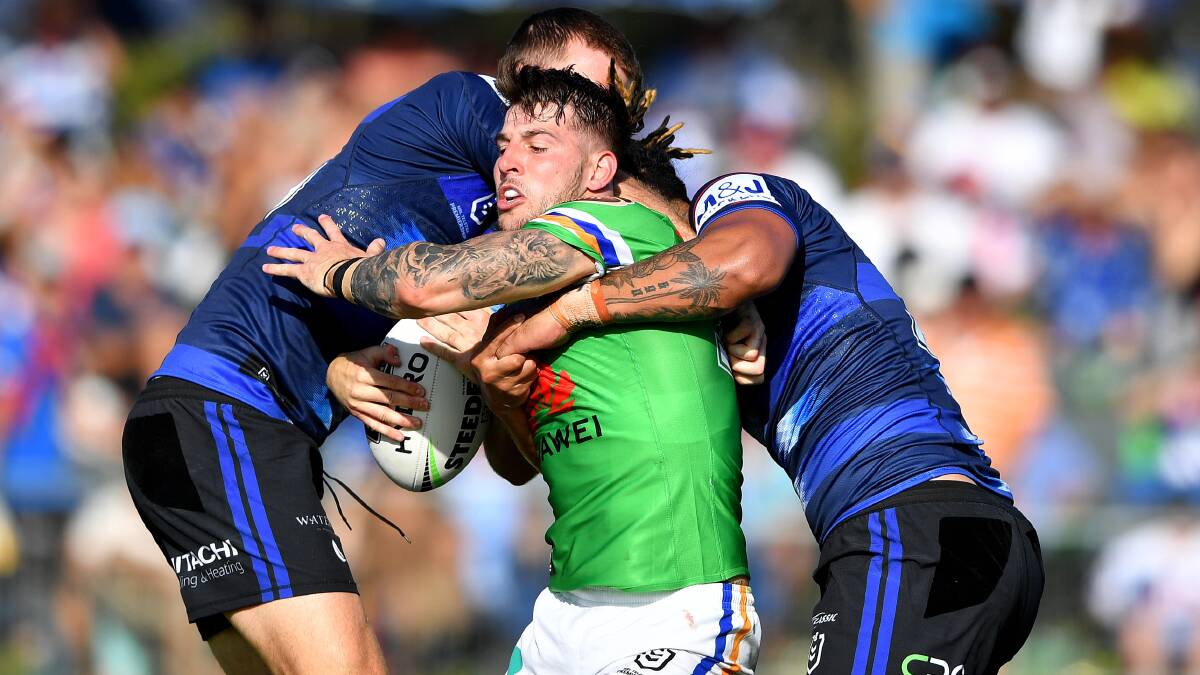 Raiders recruit Curtis Scott was a bit rusty. Picture: NRL Imagery