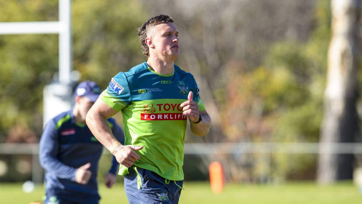 Raiders coach Ricky Stuart backed Jack Wighton to start for the Blues in Origin III. Picture: Keegan Carroll