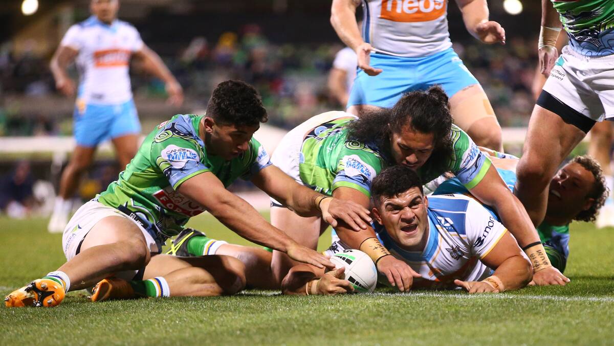 Raiders players have backed the club's pursuit of Titans second-rower David Fifita and say he would be a massive signing for the club. Picture Getty Images