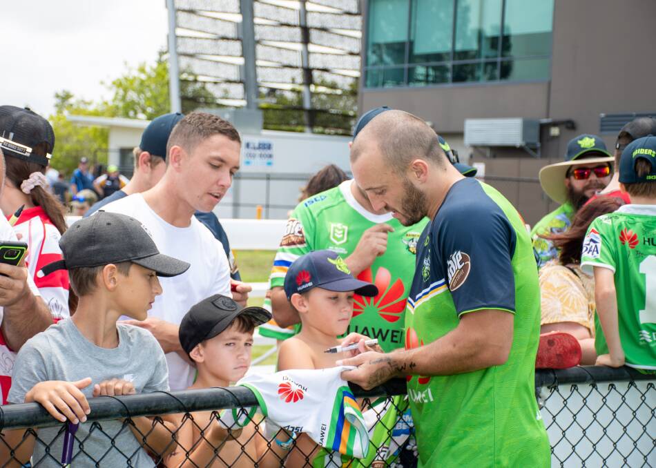 Raiders co-captain Josh Hodgson has been blown away by the response to the bushfires. Picture: Raiders Media