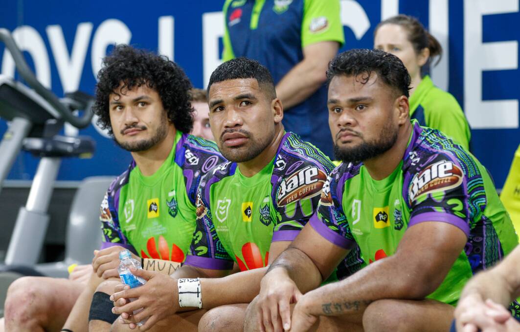 Harawira-Naera, left, will start on the Raiders bench again. Picture: NRL Imagery