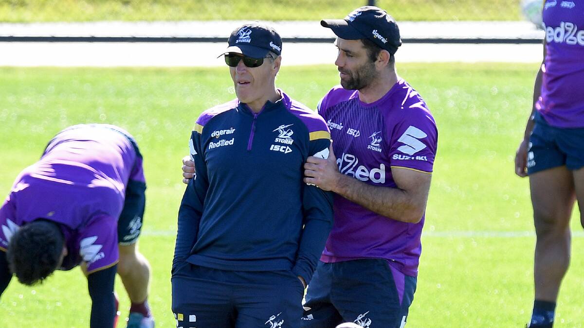 Raiders coach Ricky Stuart dismissed reports he was the cause of a rift between Storm coach Craig Bellamy and captain Cameron Smith. Picture: Getty Images
