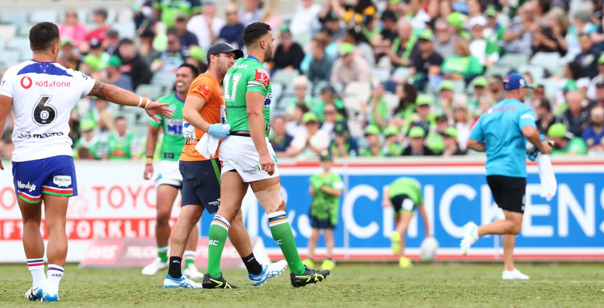 The Raiders wouldn't have been allowed to use an 18th man for the concussion of Ryan James. Picture: Keegan Carroll
