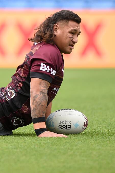 Queensland prop Josh Papalii is hoping to play his best football despite pressure to save the Maroons. Picture: Getty Images