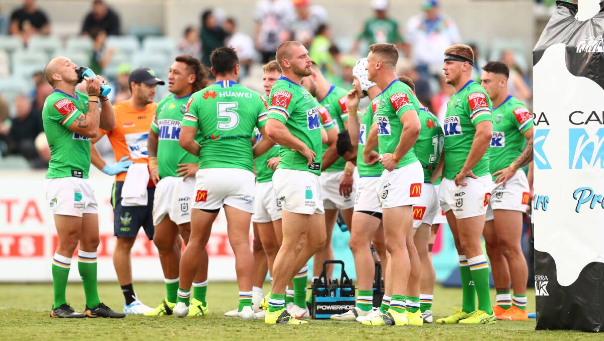 The Raiders' second halves have been a problem in recent weeks. Picture: Keegan Carroll