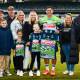 Raiders halfback Jamal Fogarty's family presented his jersey ahead of his Green Machine debut. Picture: Raiders Media