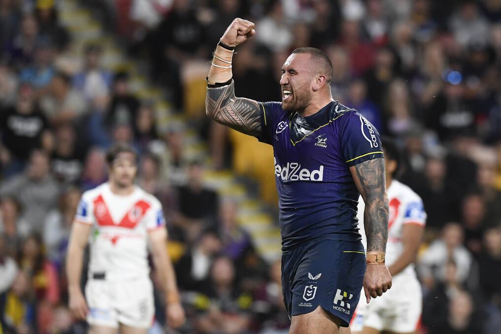 Raiders recruitment guru Peter Mulholland thinks the NRL crackdown could make big boppers like Melbourne prop Nelson Asofa-Solomona extinct. Picture: Getty Images