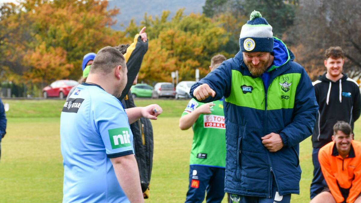 Raiders co-captain Elliott Whitehead was one of the many Raiders to drop in to Boyle's Game Changer course. Picture: Raiders Media
