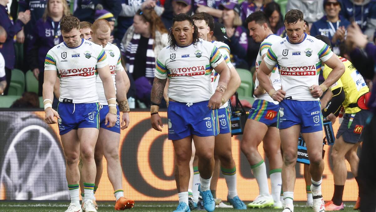 The Raiders look unlikely to make an impact in the finals after yet another big loss. Picture Getty Images
