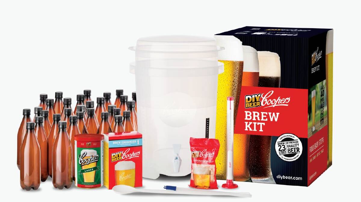 Cooper's DIY home brew kit. Picture: Supplied
