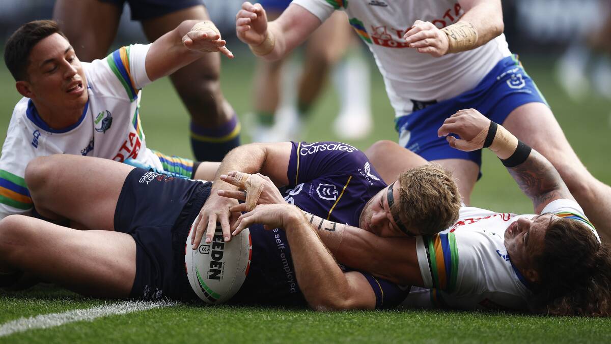 Storm captain Christian Welch scores through the middle. Picture Getty Images