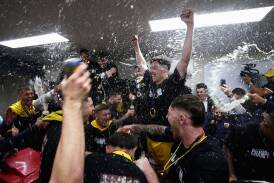 The Mariners celebrate back-to-back championships. Will they have a chance to win it again before we hear about Canberra's bid? Picture Getty Images