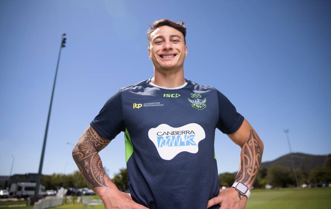 Raiders fullback Charnze Nicoll-Klokstad has his sights set on returning for the Sydney Roosters clash. Picture: Sitthixay Ditthavong