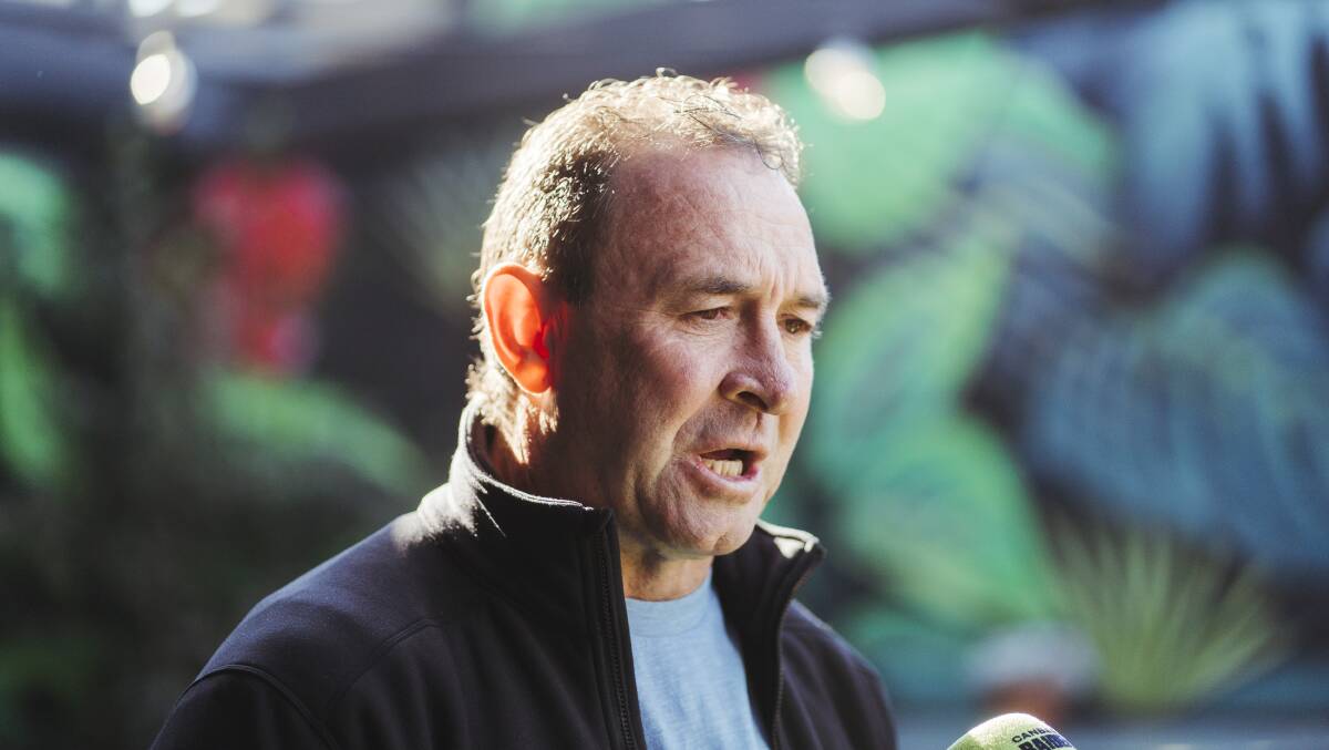 Raiders coach Ricky Stuart says there's a number of reasons behind the NRL blowouts. Picture: Dion Georgopoulos
