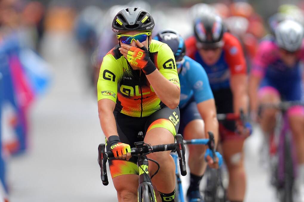 Canberra cyclist Chloe Hosking sprints two victory on stage two of the Madrid Challenge. Picture: Getty Images