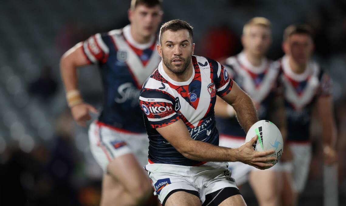 Roosters fullback James Tedesco sent a scare through the NSW Blues camp before leading his team to victory. Picture: Getty Images