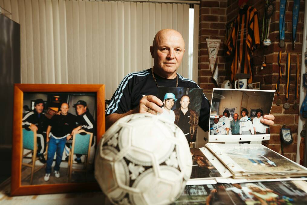 Former Cooma coach Gaby Wilk has plenty of memories of his late friend Diego Maradona. Picture: Dion Georgopoulos