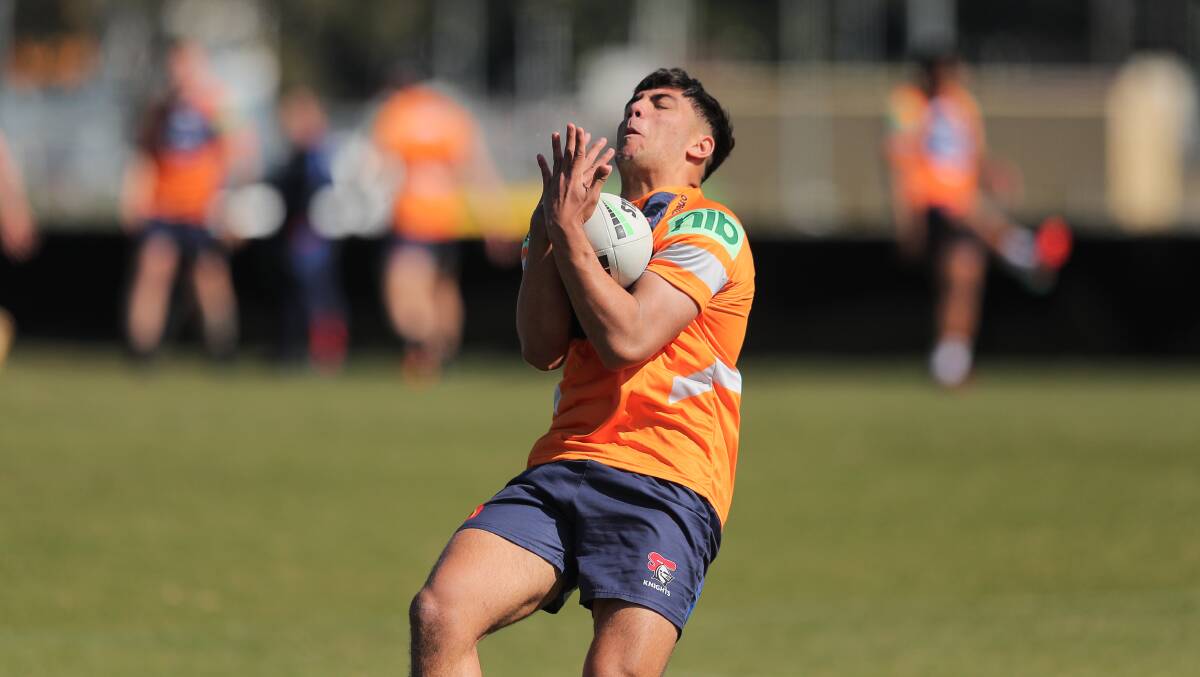 Knights centre Krystian Mapapalangi will make his NRL debut against Canberra. Picture: Max Mason-Hubers