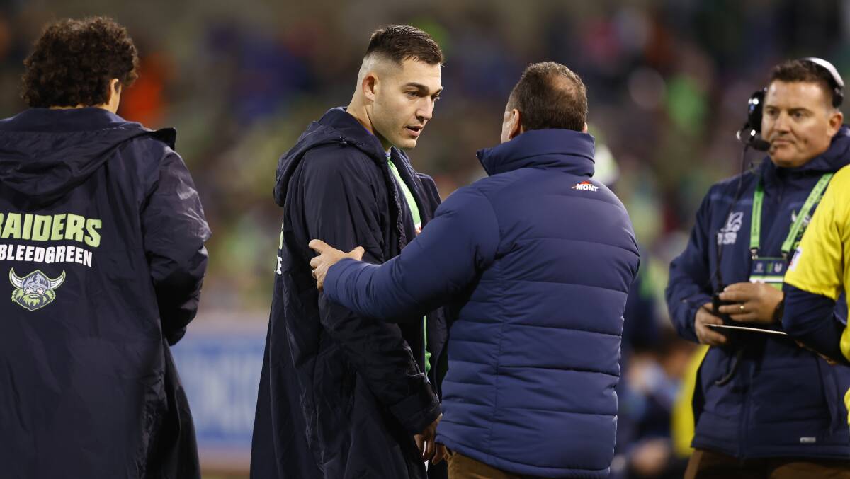 Raiders coach Ricky Stuart has praised Nick Cotric's patience. Picture by Keegan Carroll