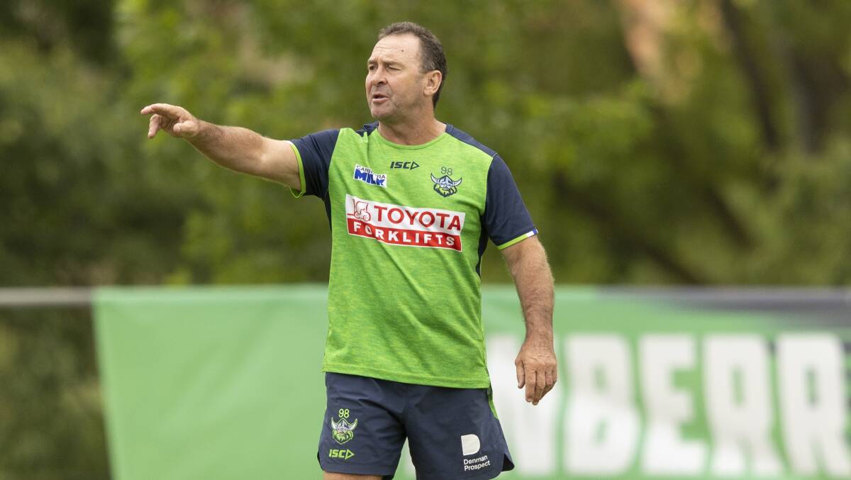 Raiders coach Ricjky Stuart's heading into his 10th NRL season in charge. Picture by Keegan Carroll