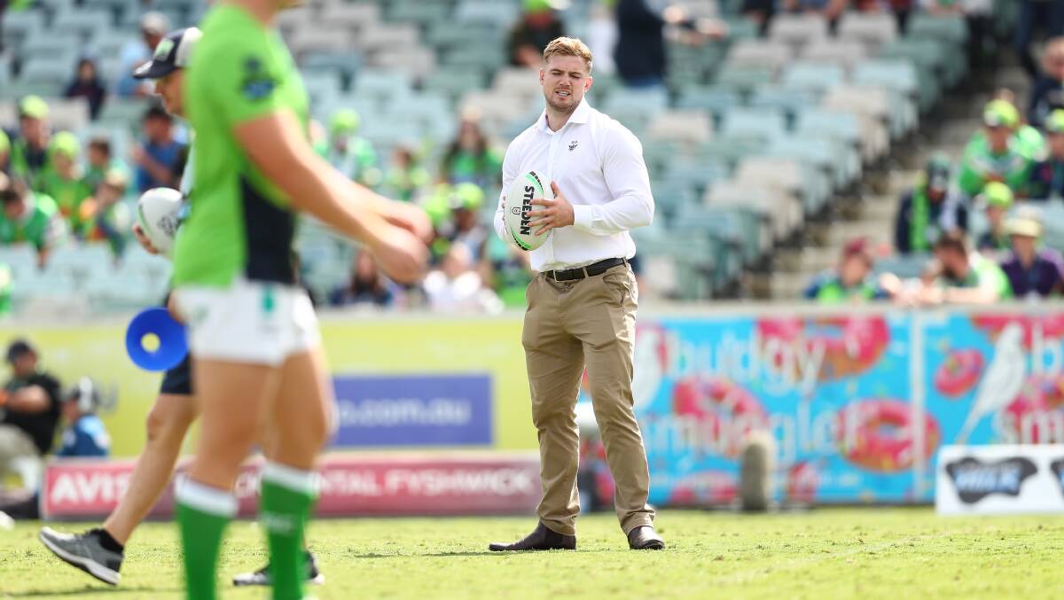 The Raiders expect Hudson Young to return to the side to face the Titans after being a late omission against the Warriors. Picture: Keegan Carroll