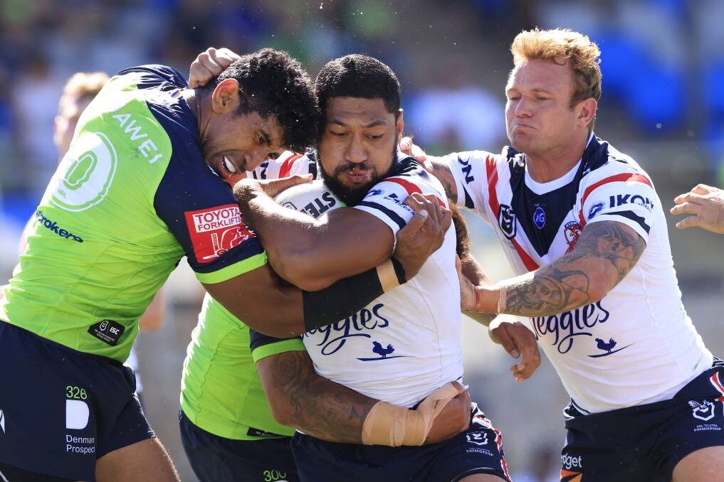 The Roosters edged the Raiders in their trial at Seiffert Oval. Picture: Getty Images
