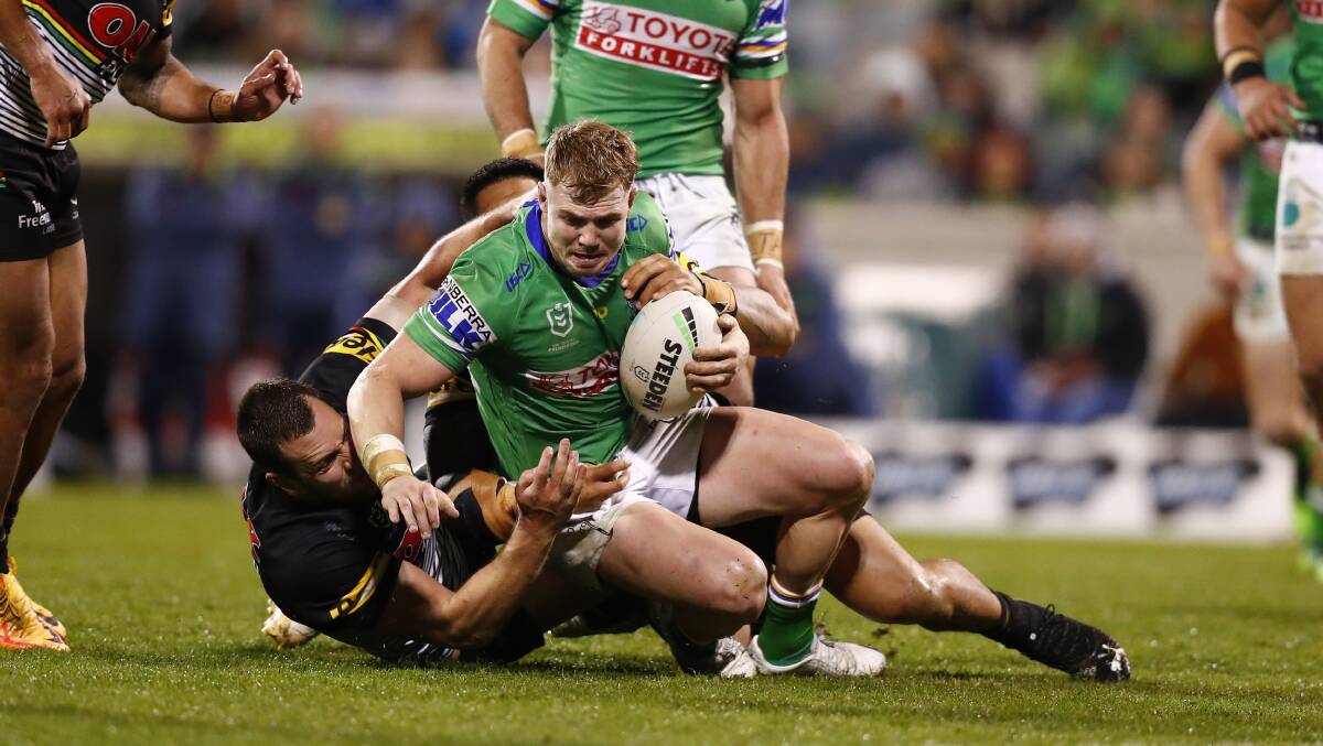Australia coach Mal Meninga says Hudson Young is in the mix for his World Cup squad. Picture: Keegan Carroll
