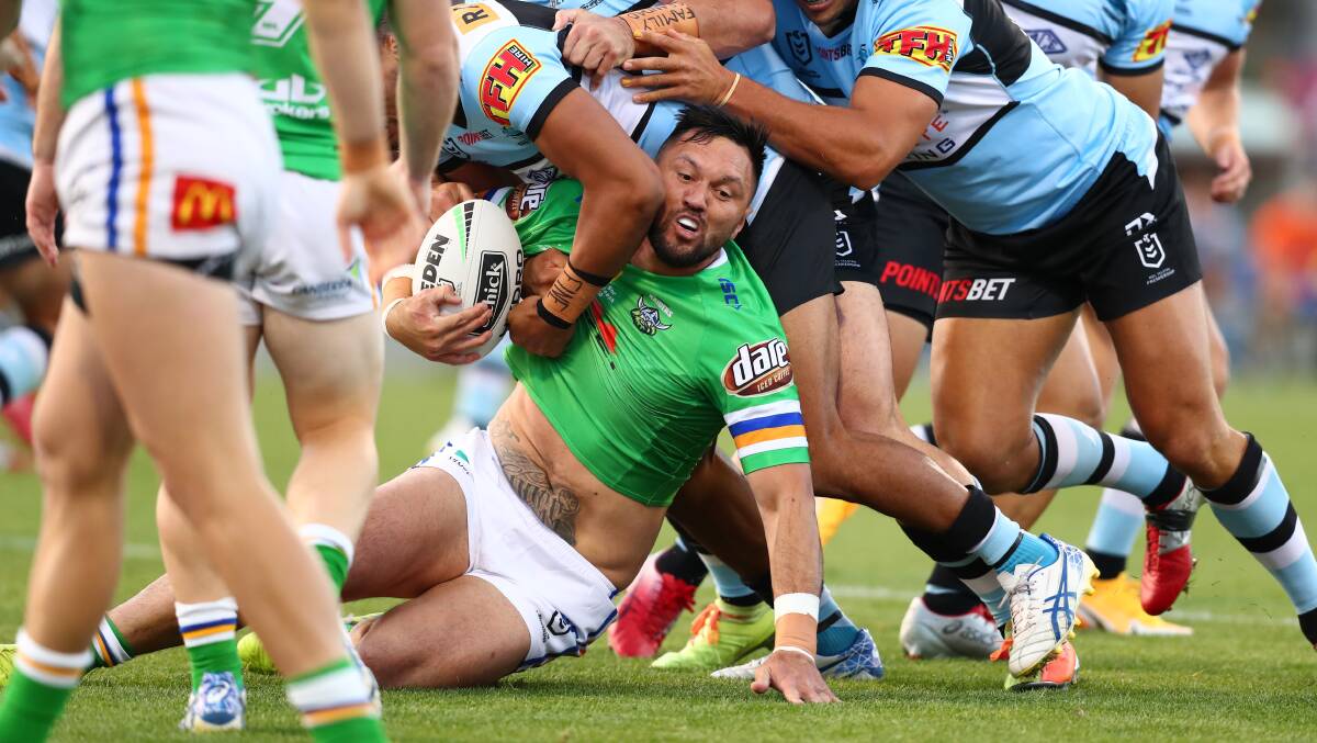 Raiders centre Jordan Rapana had a rough first half. Picture: NRL Imagery
