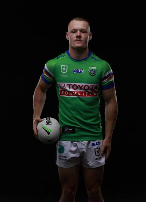 Football runs in Ethan Strange's family. Both his father John and sister Jasmin are involved in the NRLW. Picture Raiders Media