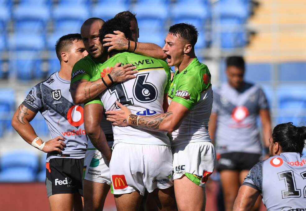 The Raiders will be happy about the prospect of staying at home. Picture: NRL Imagery