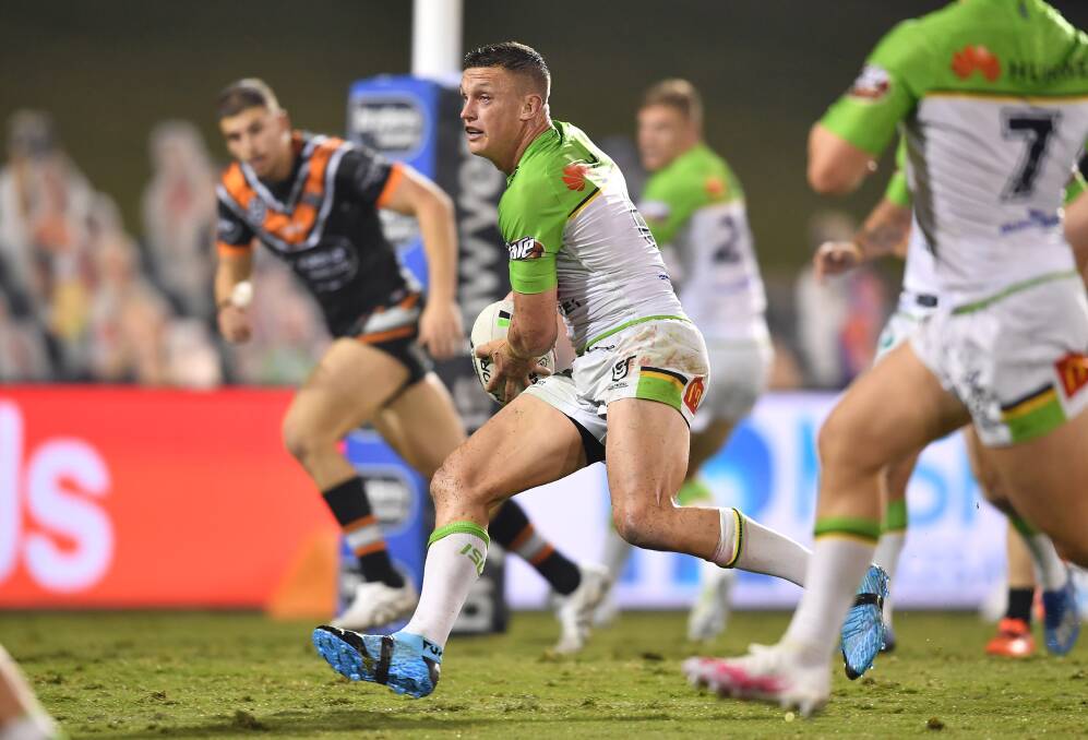 Raiders five-eighth Jack Wighton looked dangerous whenever he ran the ball. Picture: NRL Imagery