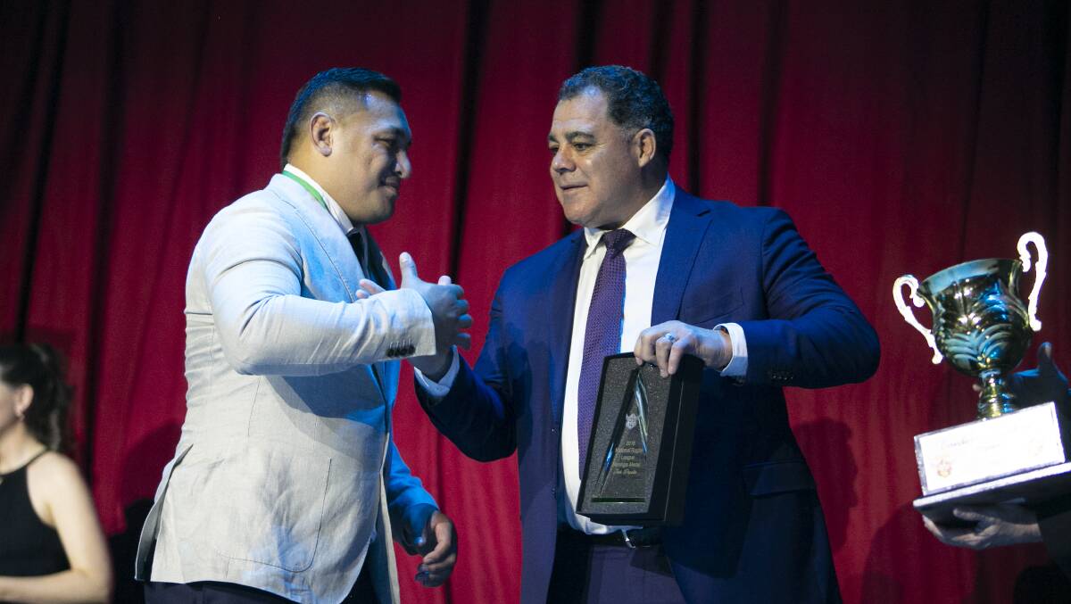 Raiders great Mal Meninga, right, backs Josh Papalii's call to play for Samoa. Picture: NRL Imagery
