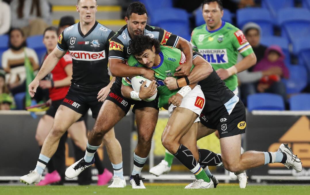 Raiders coach Ricky Stuart praised Xavier Savage for playing on while injured. Picture: Getty Images