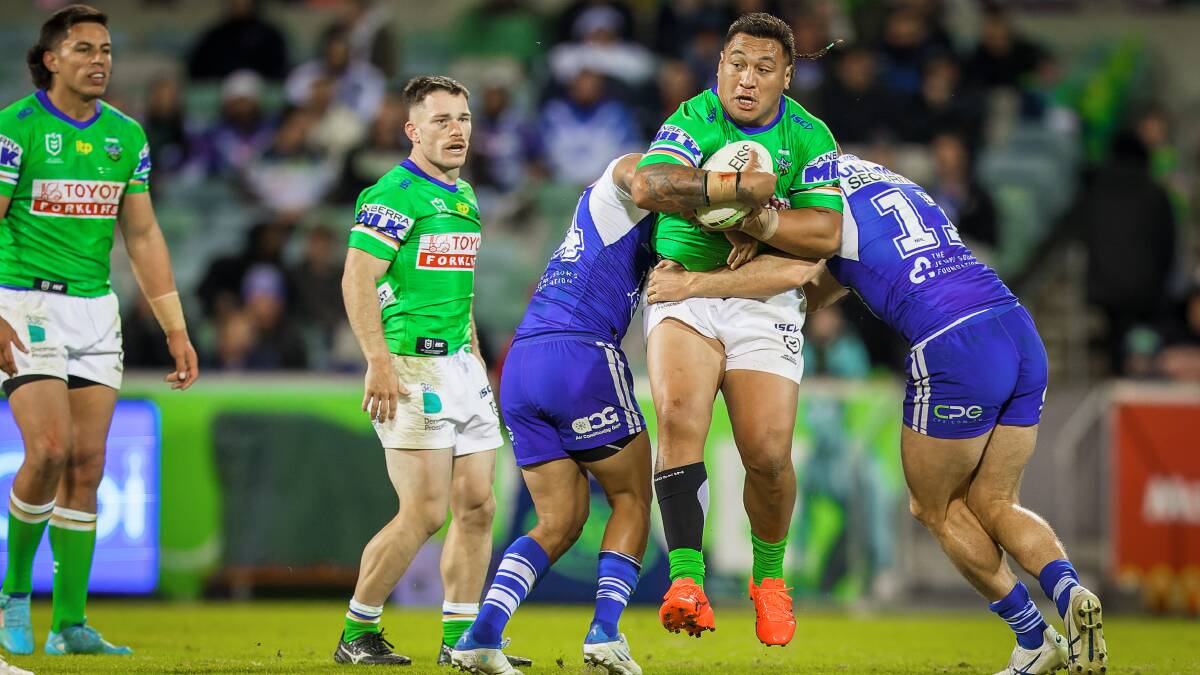Raiders coach Ricky Stuart says Josh Papalii is a club legend. Picture: Sitthixay Ditthavong
