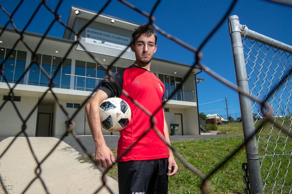 Queanbeyan City player Filip Duckinoski will be able to use the Riverside Stadium clubhouse, but not the field. Picture: Keegan Carroll