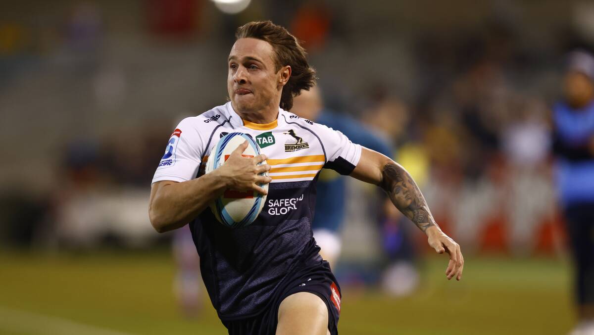 Will Brumbies flyer Corey Toole be part of the Wallabies squad announced on Sunday? Picture by Keegan Carroll