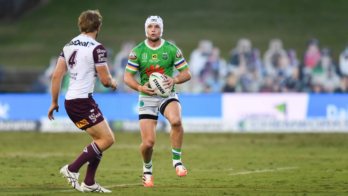 Raiders co-captain Jarrod Croker produced two pieces of magic that fell narrowly short. Picture: NRL Imagery