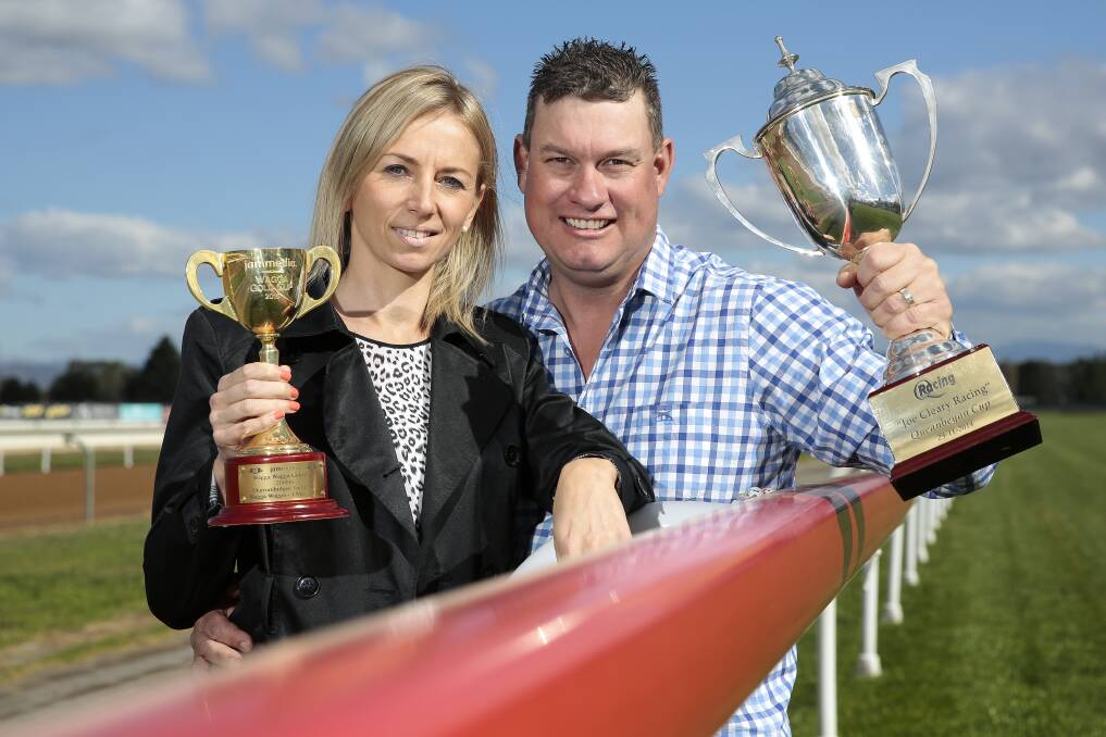 Queanbeyan trainer Joe Cleary has his wife Sharlene to thank for having a horse called King Gutho. Picture: Jay Cronan