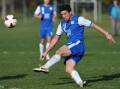 Canberra Olympic striker Mark Shields has potentially torn his ACL. Picture: Graham Tidy