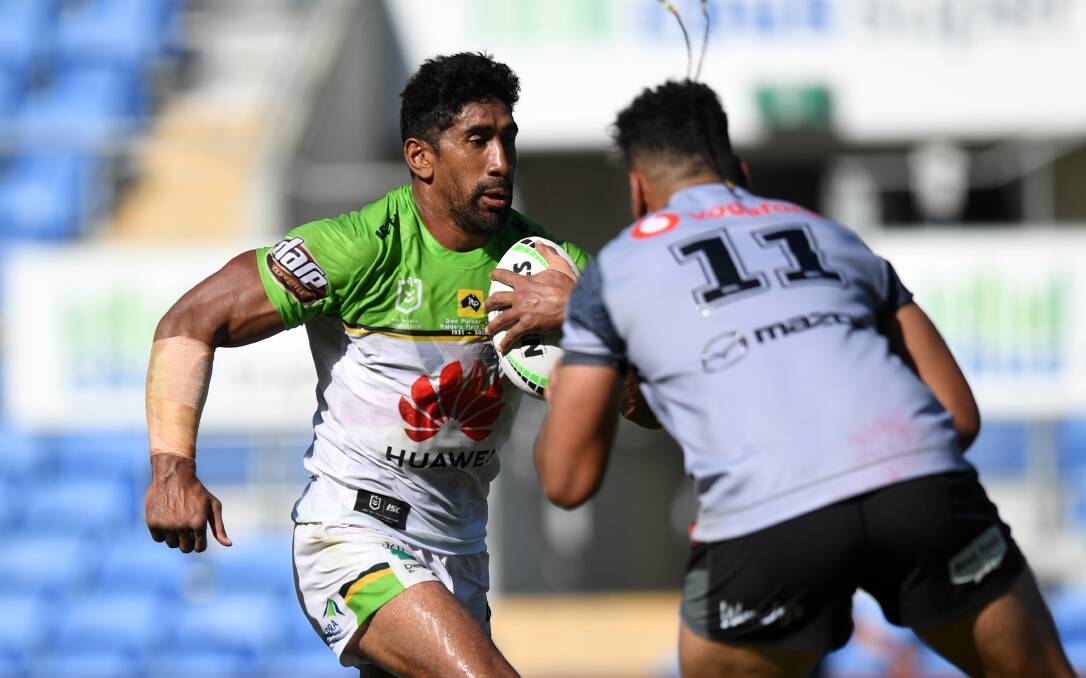 Raiders prop Sia Soliola is free to play in Papalii's milestone game after escaping with a fine. Picture: NRL Imagery