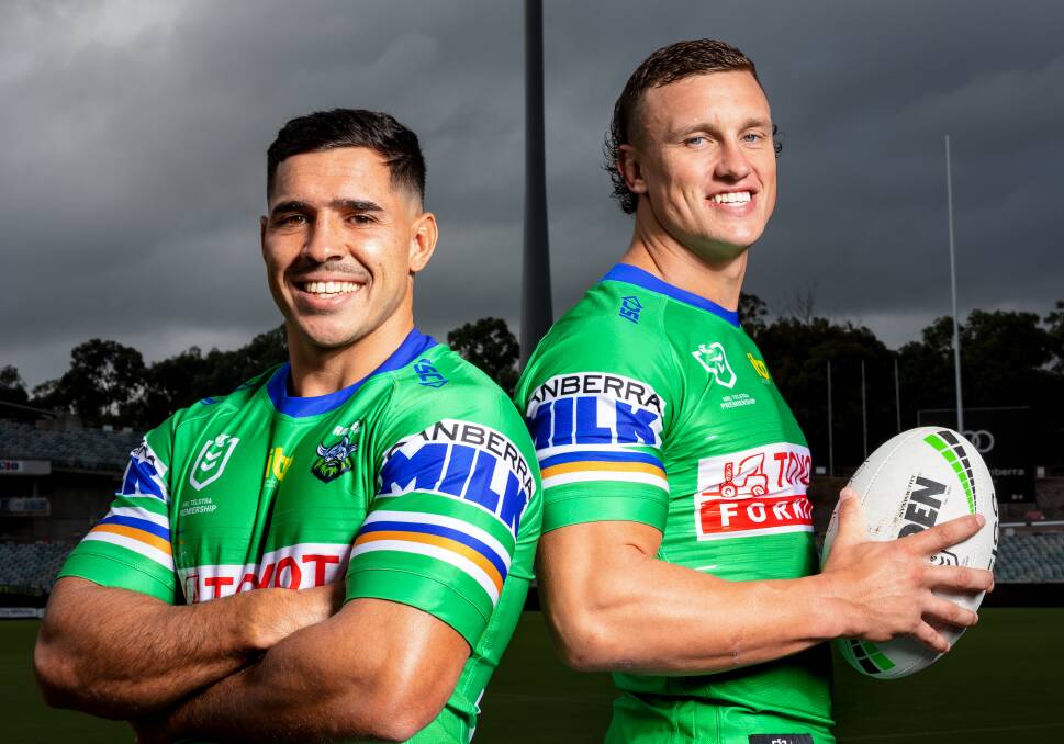 Jamal Fogarty and Jack Wighton. Picture: Sitthixay Ditthavong