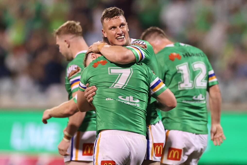 Blues No.14 Jack Wighton felt the talk about released Raiders teammate George Williams should have been kept in house. Picture: Getty Images