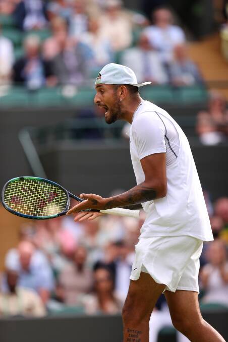 You can't be serious. Kyrgios's temper rears it's ugly head. Picture: Getty Images
