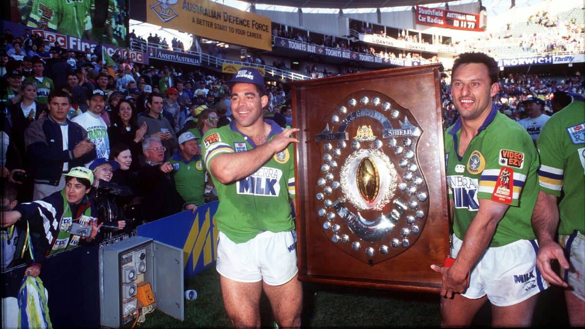 Could the iconic Canberra Milk Raiders jersey make a comeback? Picture: NRL Imagery