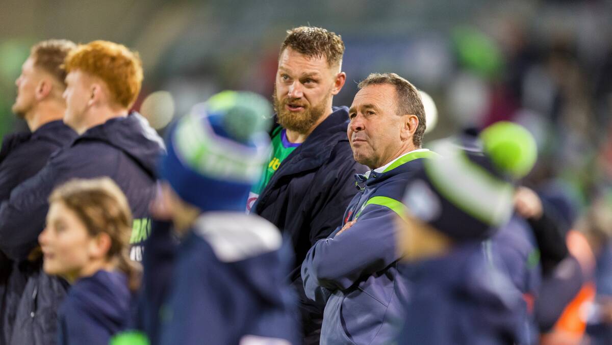 Raiders coach Ricky Stuart has backed the way his leaders stepped up during his suspension. Picture: Sitthixay Ditthavong