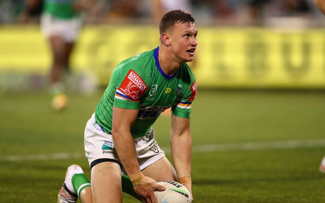 Raiders five-eighth Jack Wighton has had multiple COVID tests since going into Origin camp. Picture: Keegan Carroll