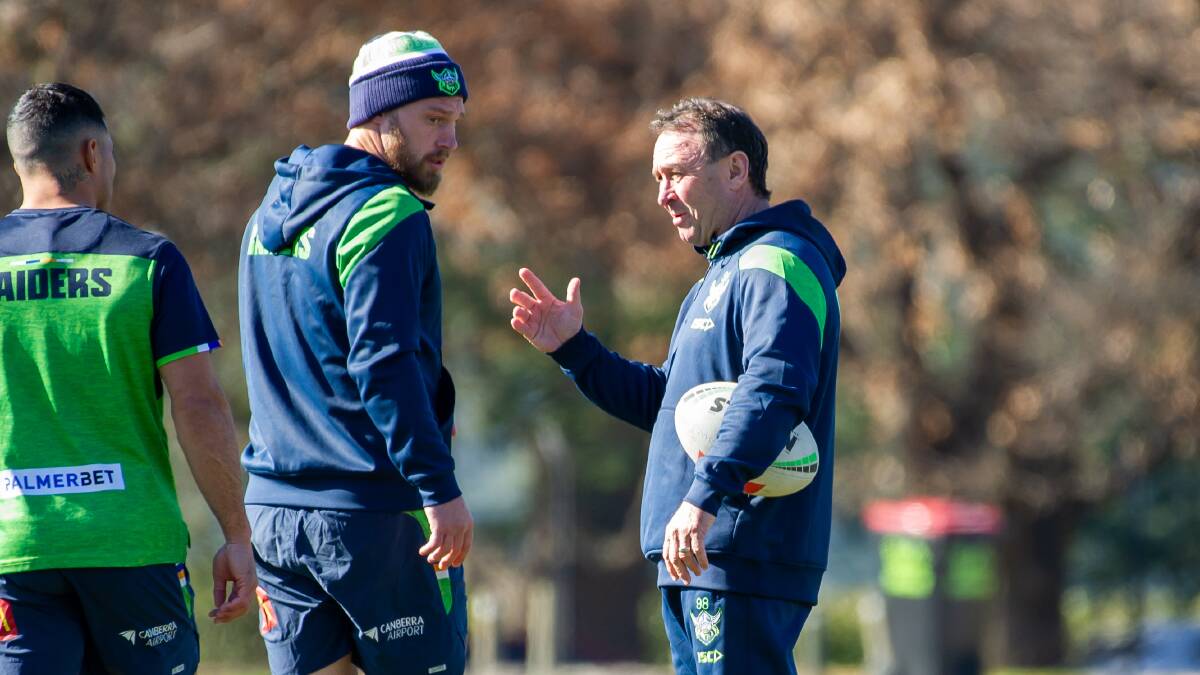 Raiders coach Ricky Stuart says they're playing for a home semi-final regardless of other results. Picture by Elesa Kurtz