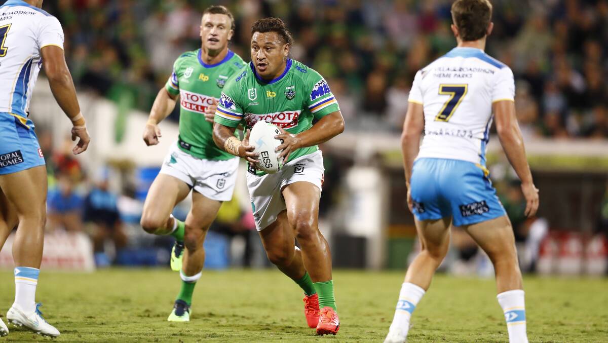 Raiders coach Ricky Stuart has called on his forward pack to help Josh Papalii and Joe Tapine. Picture: Keegan Carroll